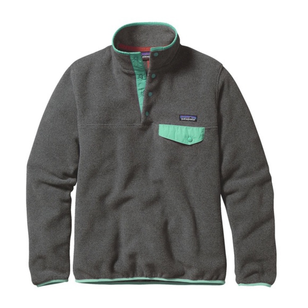 Mint and gray synchilla fleece